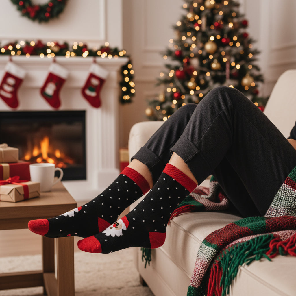 Black santa socks