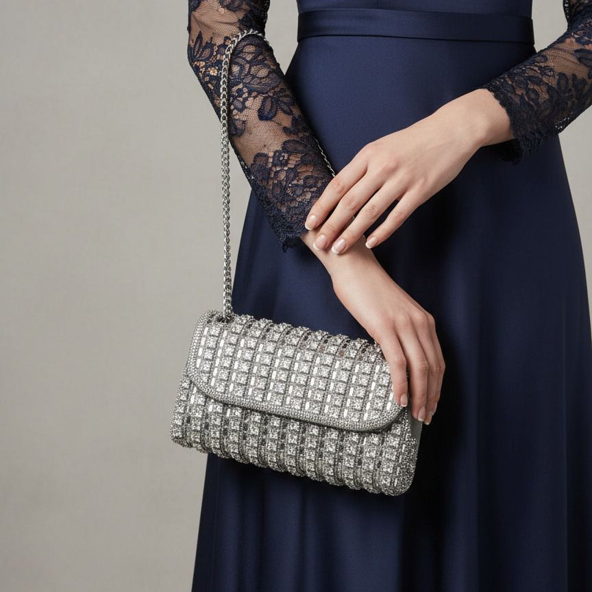 Silver Sparkly Evening bag