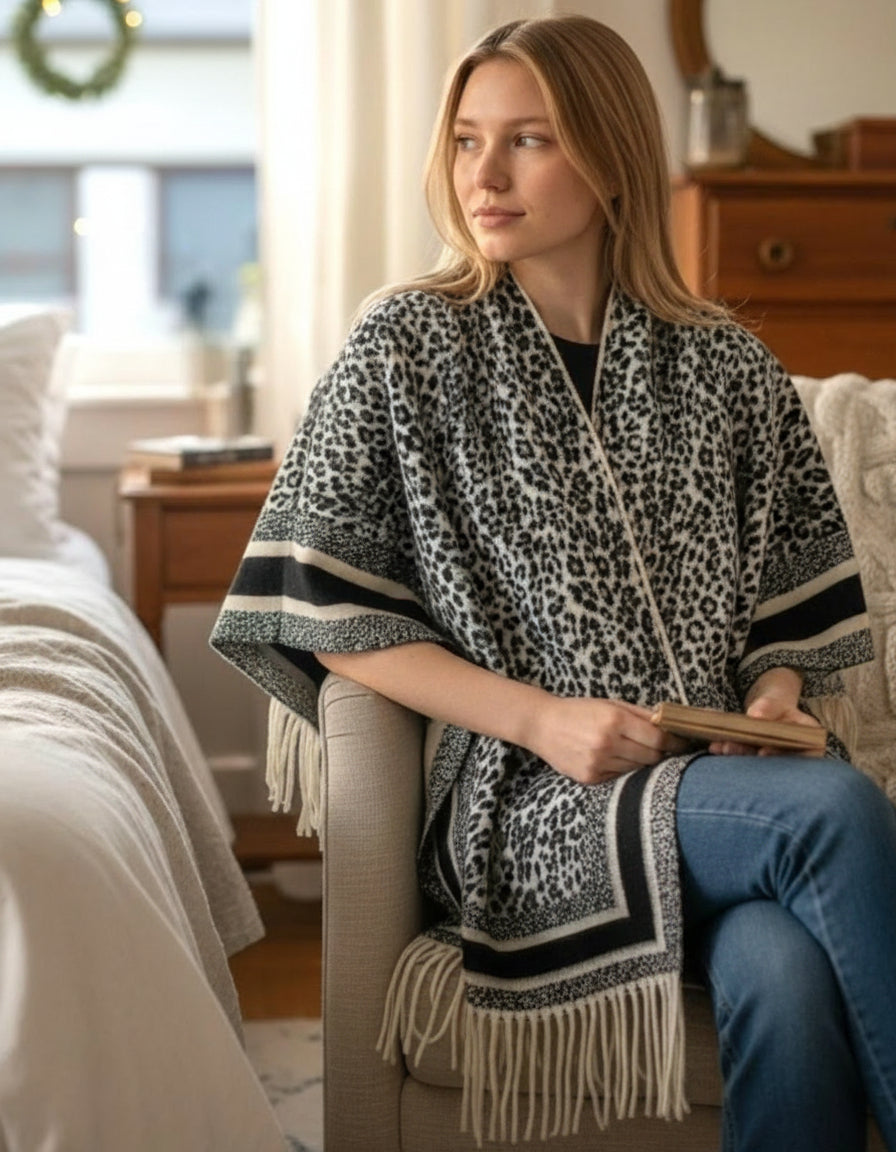 Small Cheetah Print Puncho