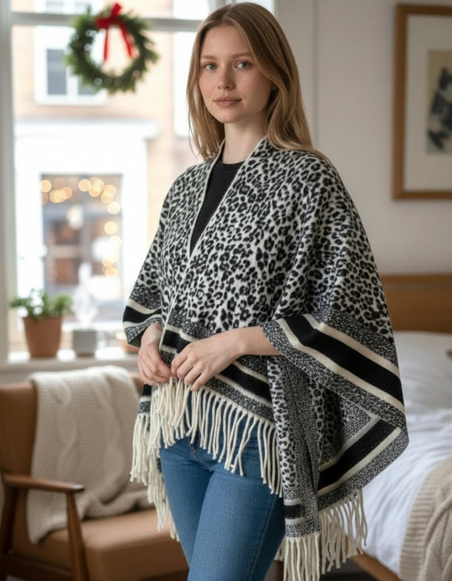 Small Cheetah Print Puncho