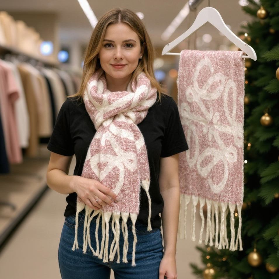 Pink Plaid winter scarf