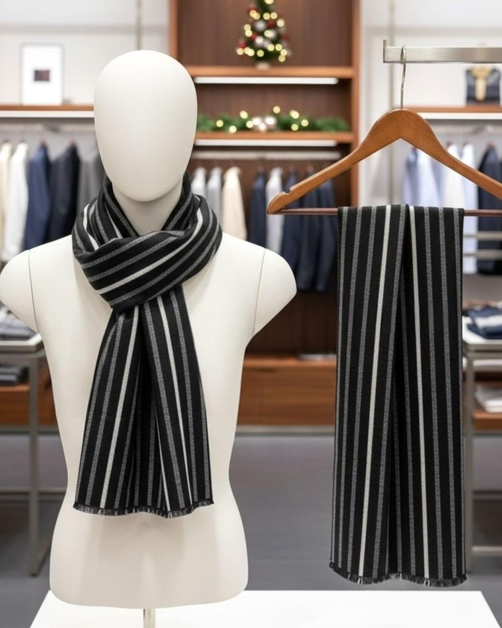 Black and Grey Man Scarf
