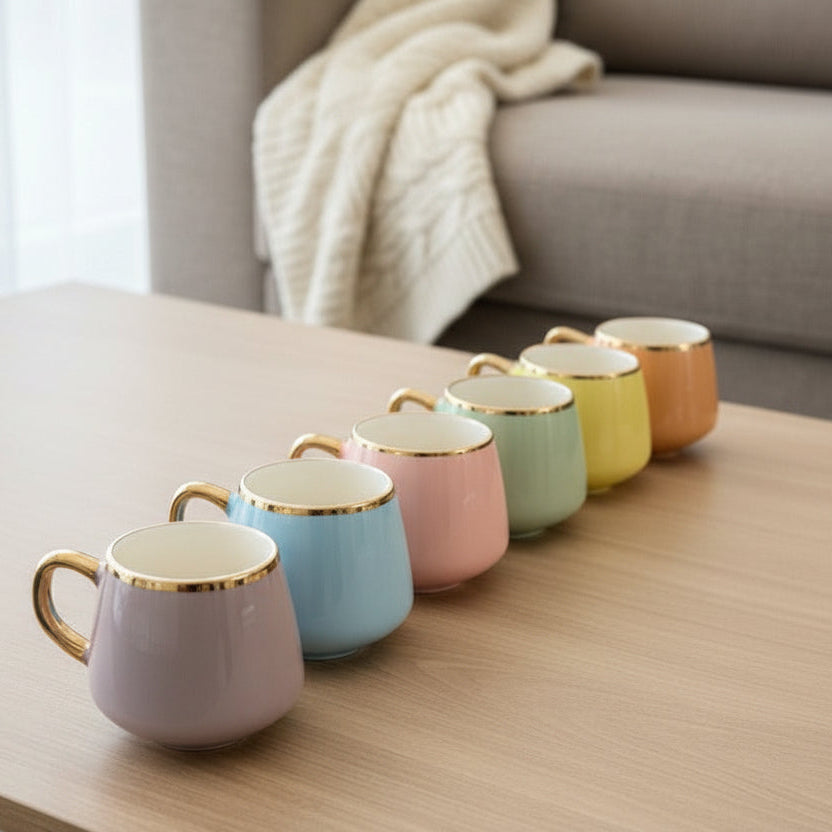 Pastel Coffee Cups Set