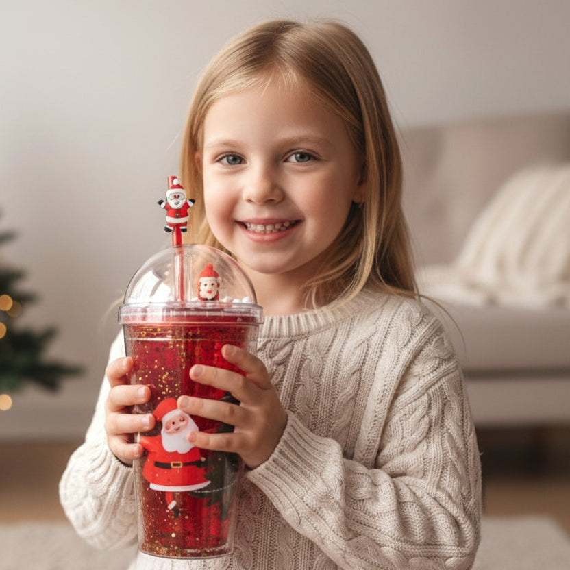 Red christmas straw cup