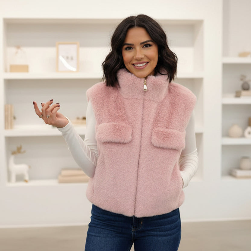 Pink Fur Vest