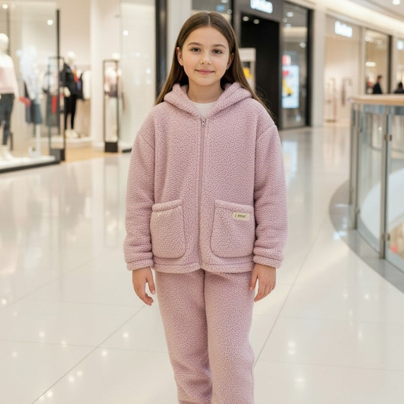 Purple Fleece Hoodie Set