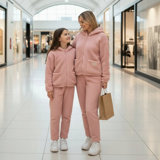 Pink Fleece Hoodie Set