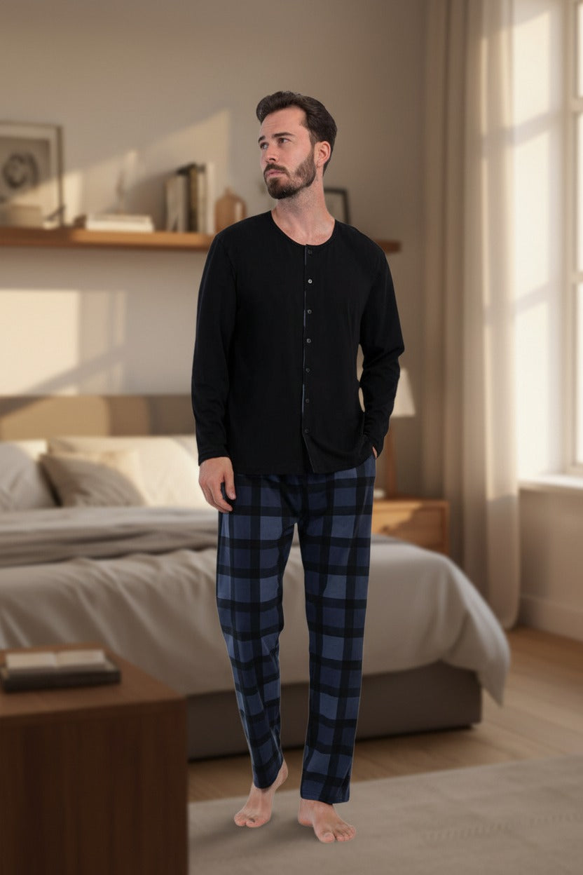 Black Men Cotton PJ