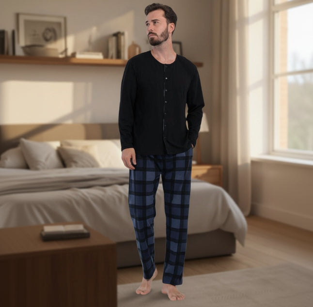 Black Men Cotton PJ
