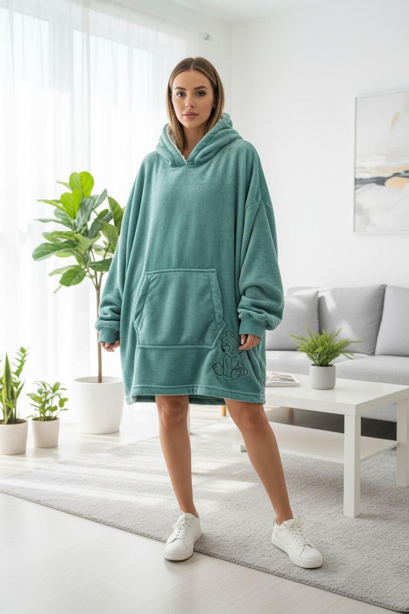 Aqua Hooded Blanket