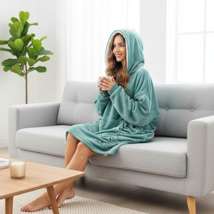 Aqua Hooded Blanket