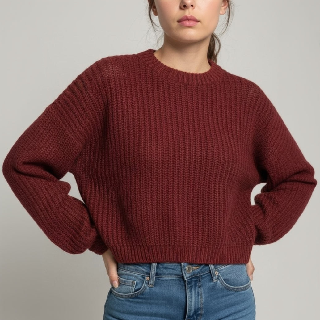 Burgundy Wool Top