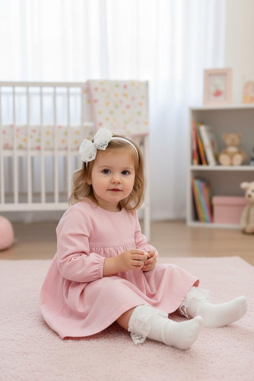 Newborn White Hairband + Socks