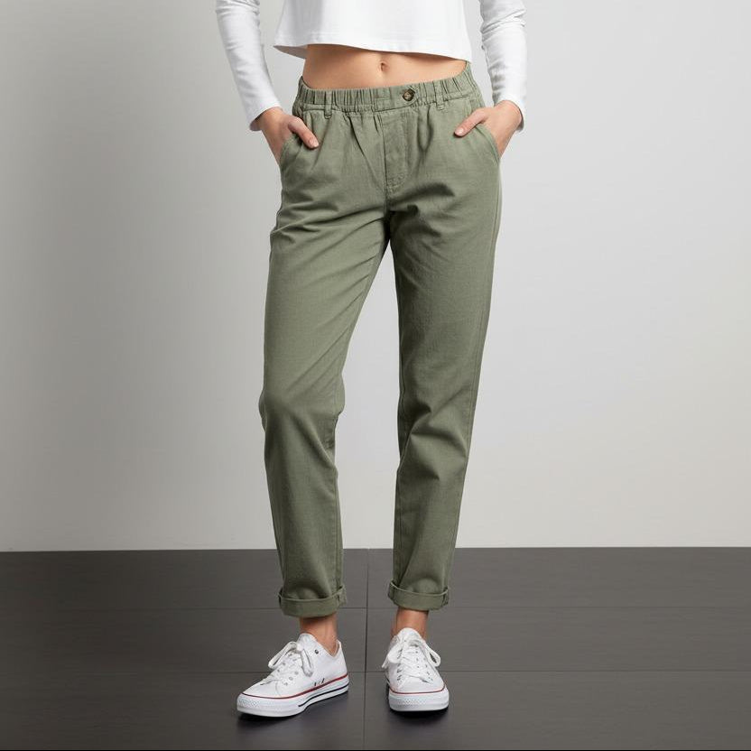 Green Casual Pants