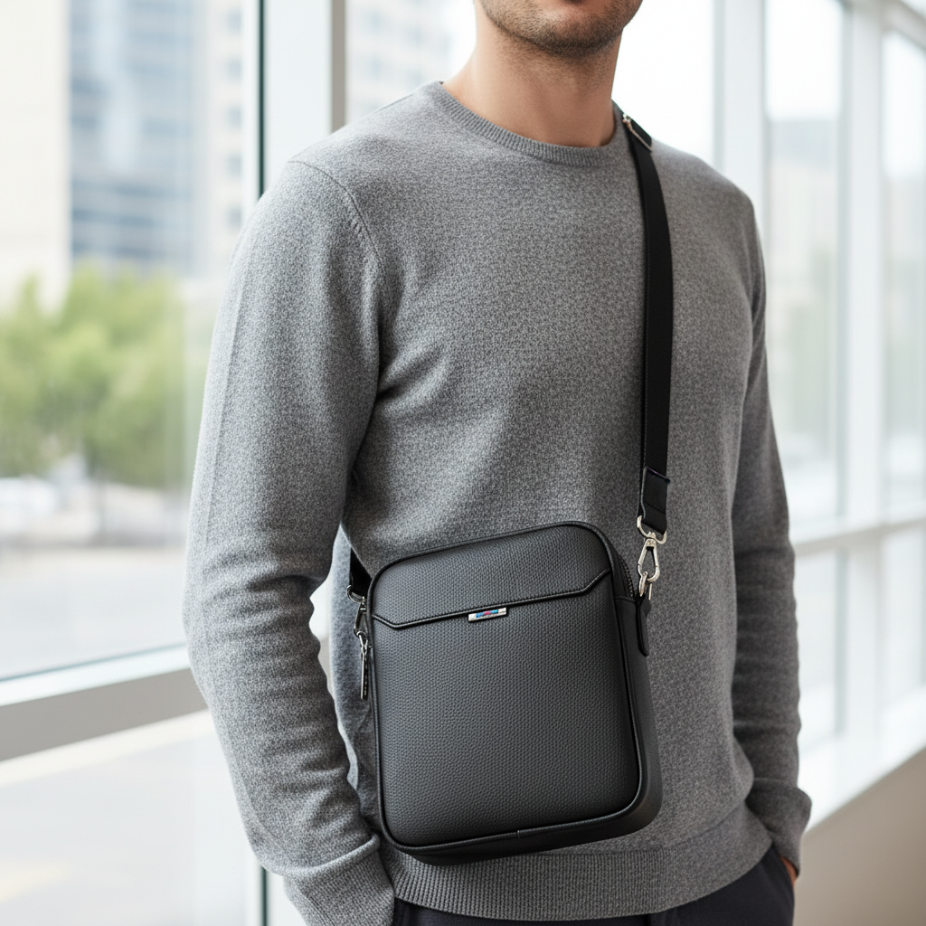 Leather Black Man Bag