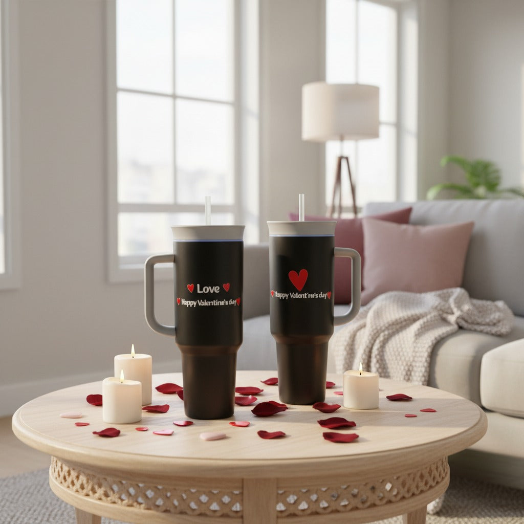 Black Valentines Thermal Mug