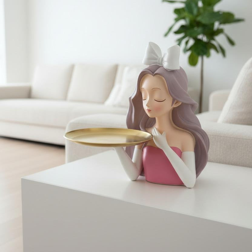 Bow girl decorative tray