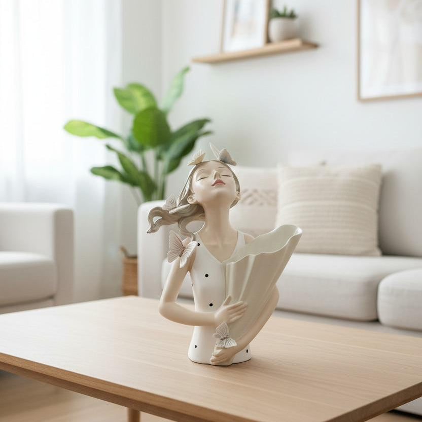 Vase Girl Decorative Statue