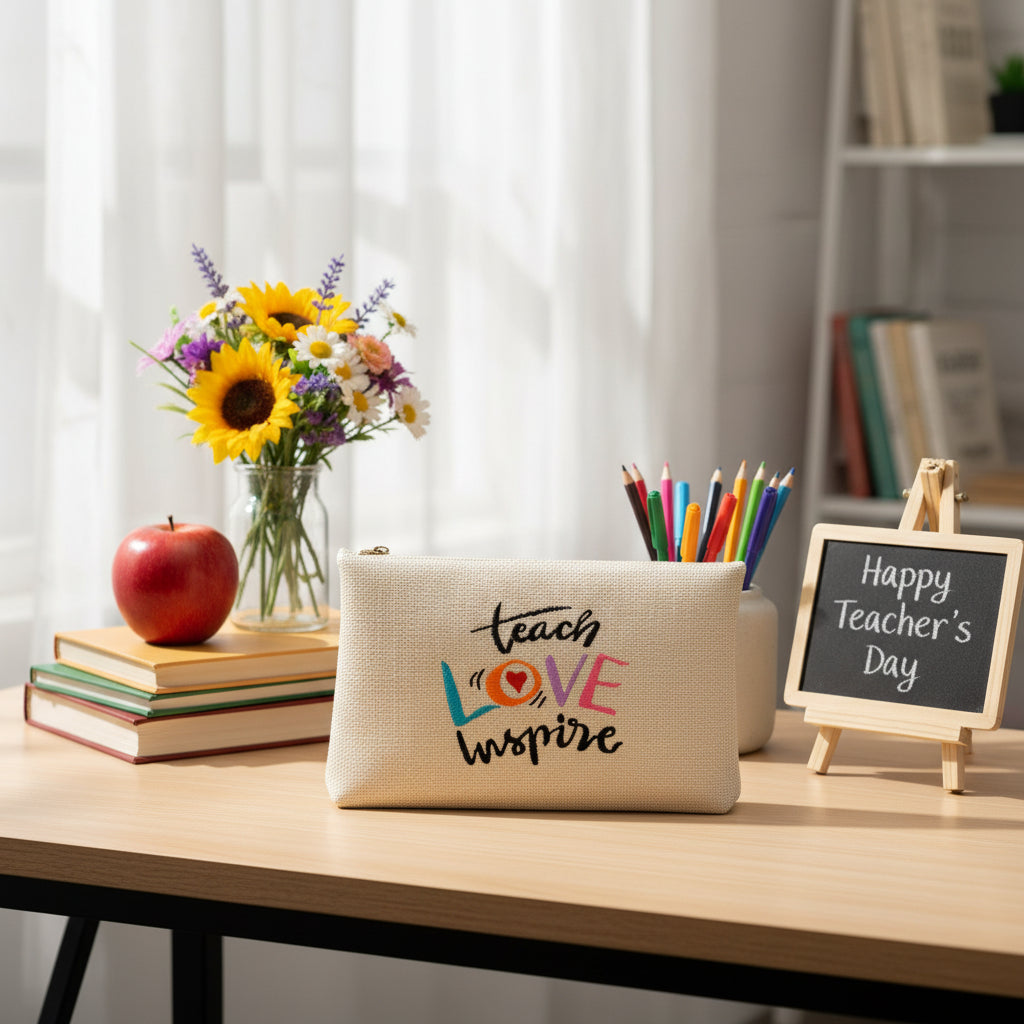 Teach love inspire pouch