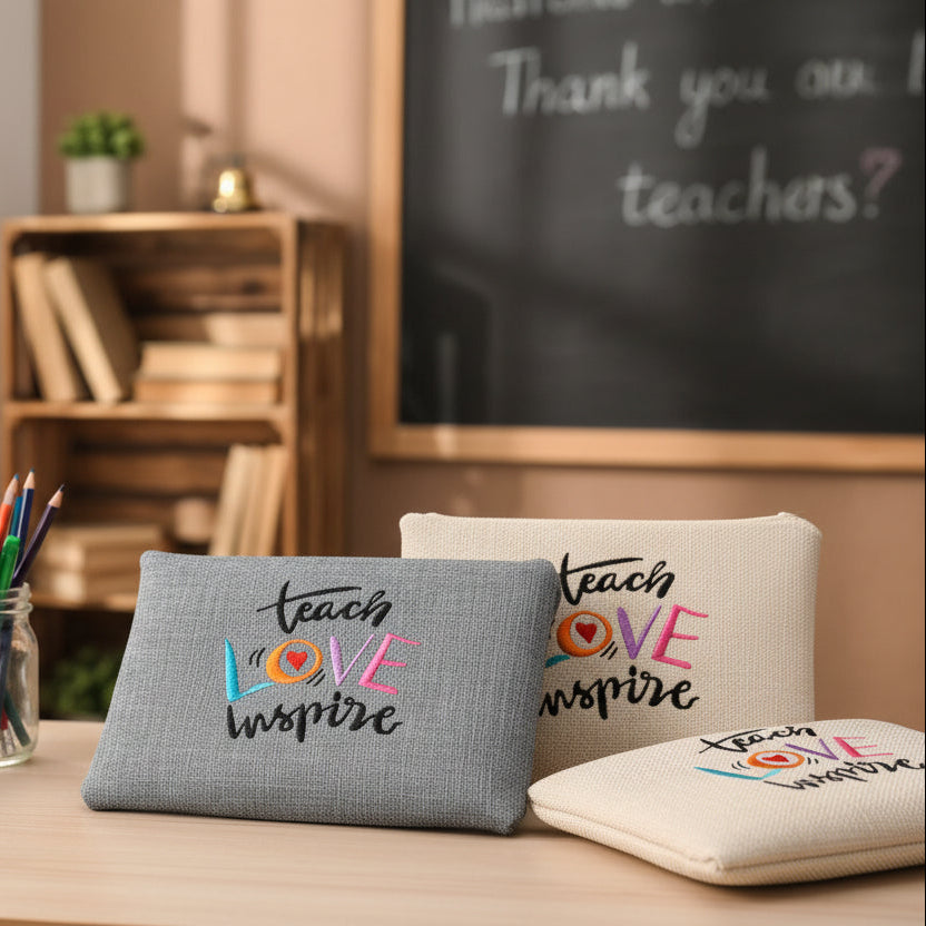 Teach love inspire pouch