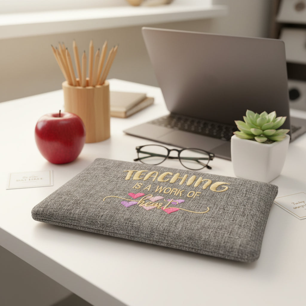 Teaching is a work of heart pouch