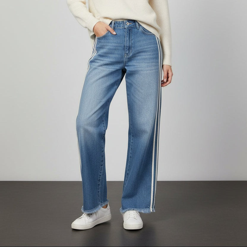 Blue Side-Stripe Jeans