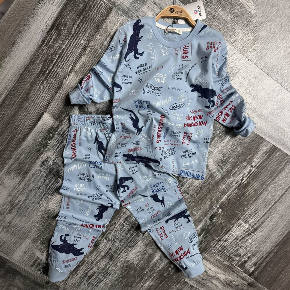 Blue Dino PJ Set