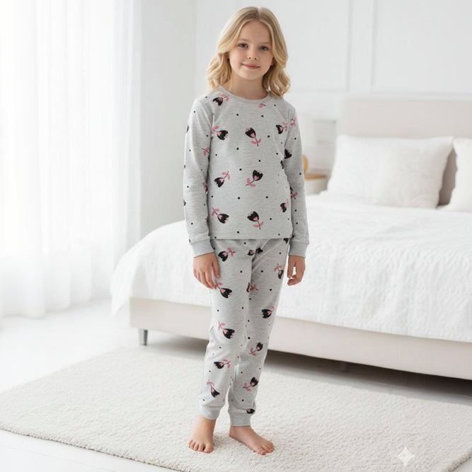Gray Flowers PJs