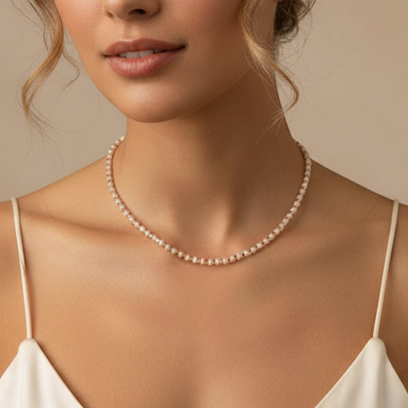 Gold Accent Pearl Necklace