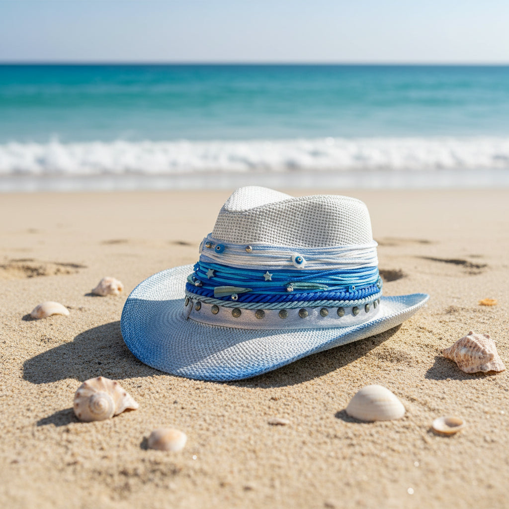 Blue beach hat