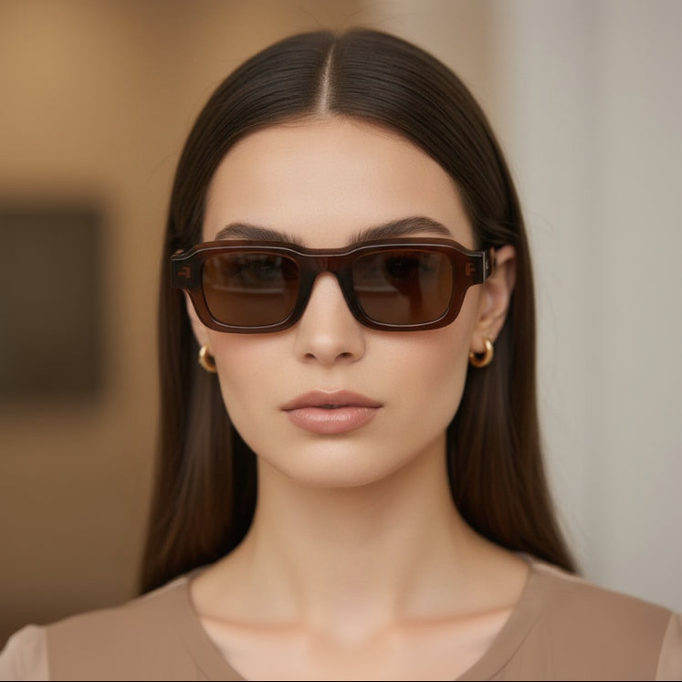 Amber Brown Block Shades