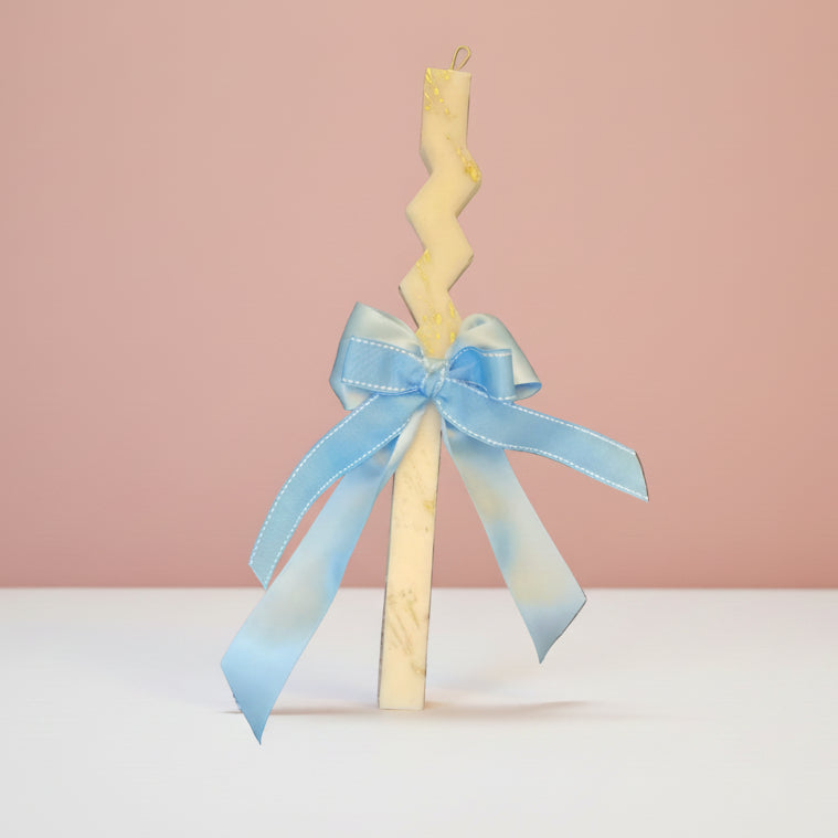 Silver Zigzag Candle