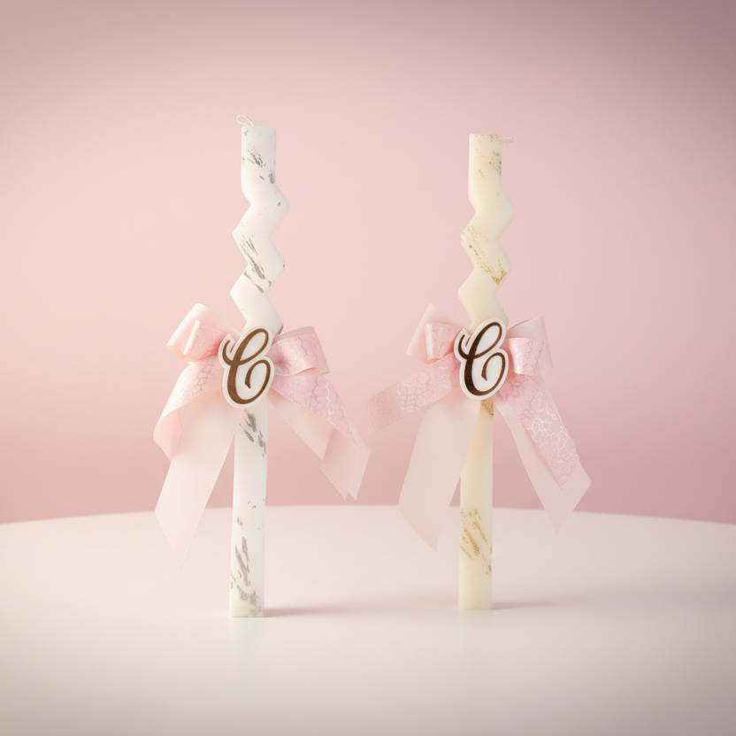 Custom Pink Bow Candle