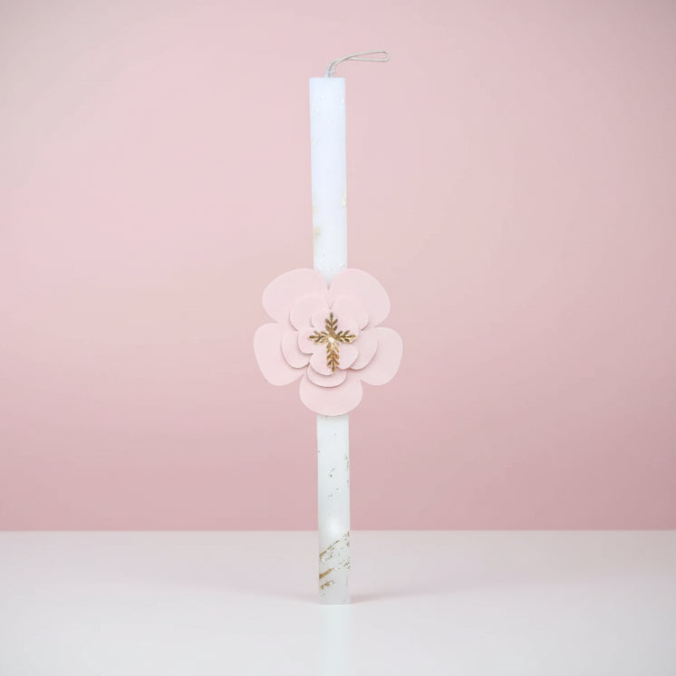 Floral Cross Candle