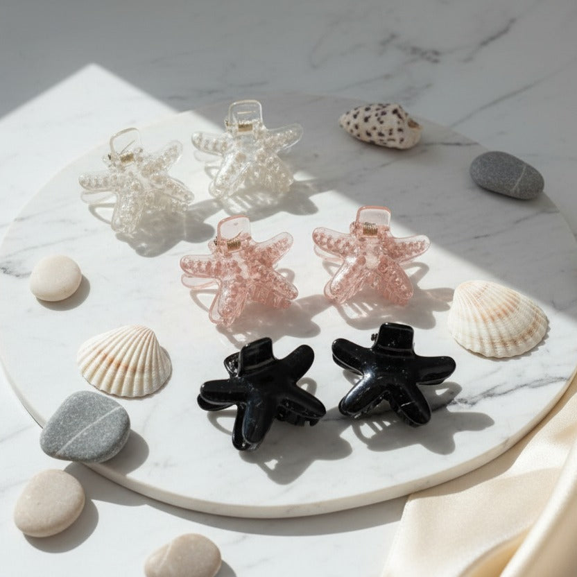 Small Starfish Hair Clips (6 pack)