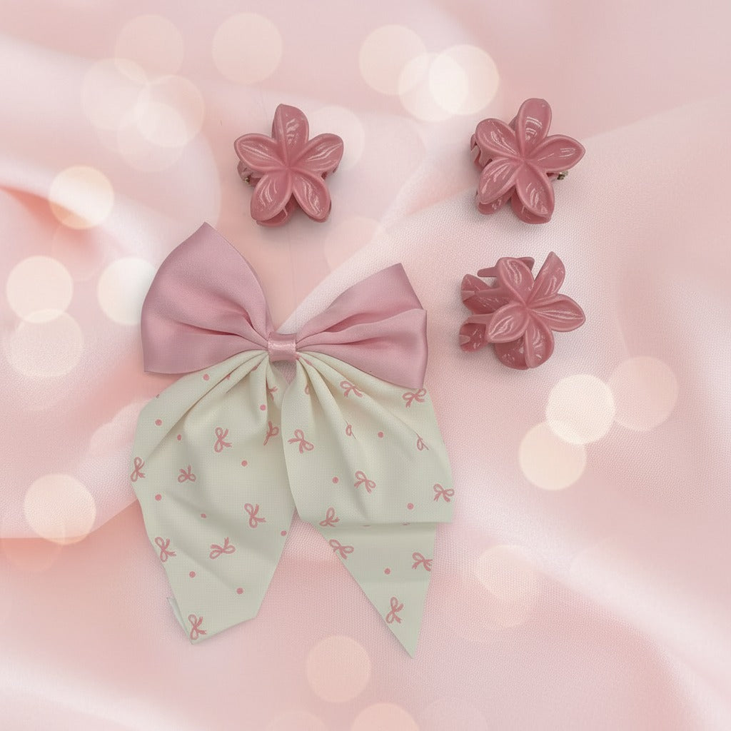 Floral Bow Hair Set