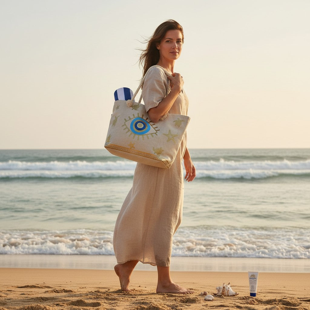 Eye Gold Turtle Beach Tote