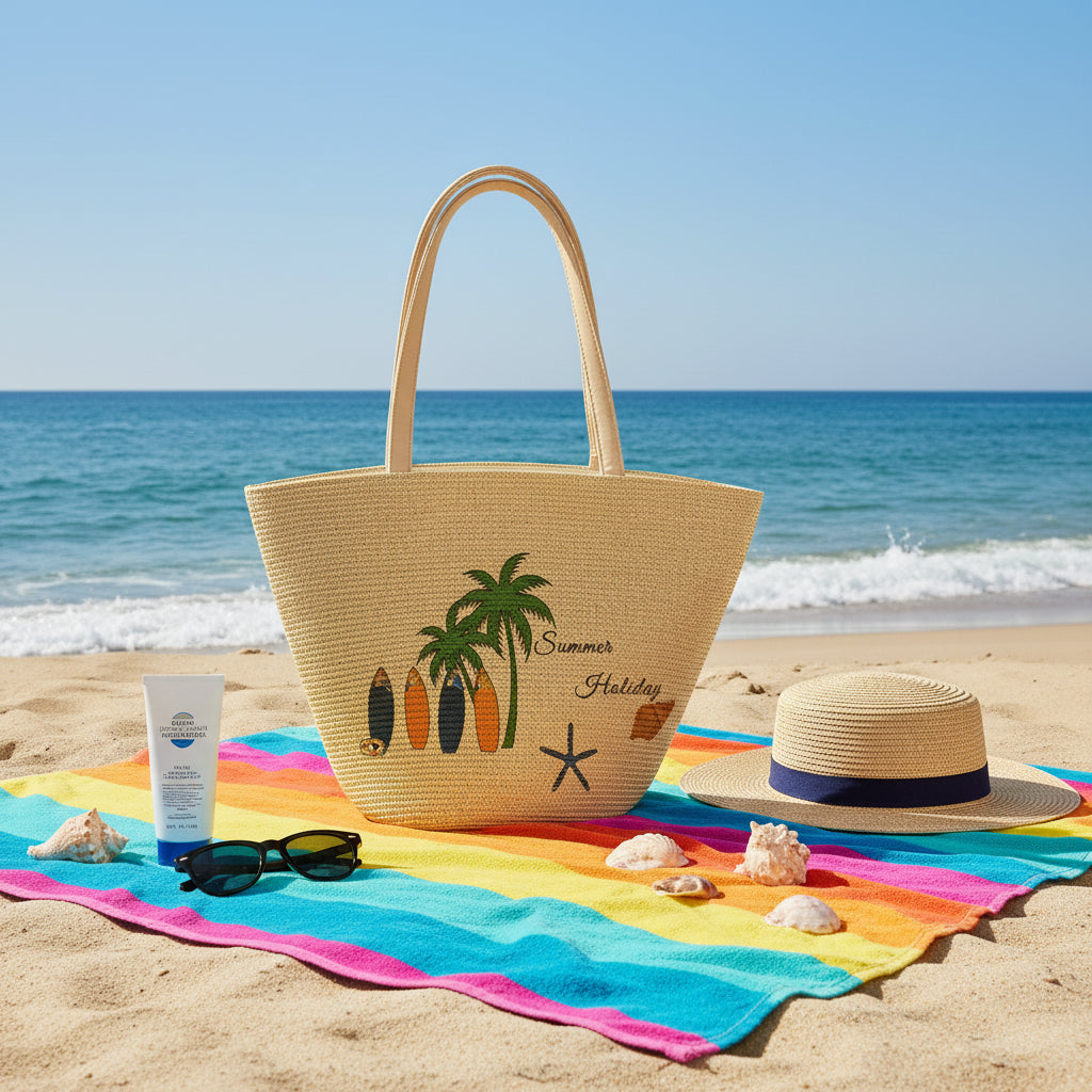 Green Palm Straw Set