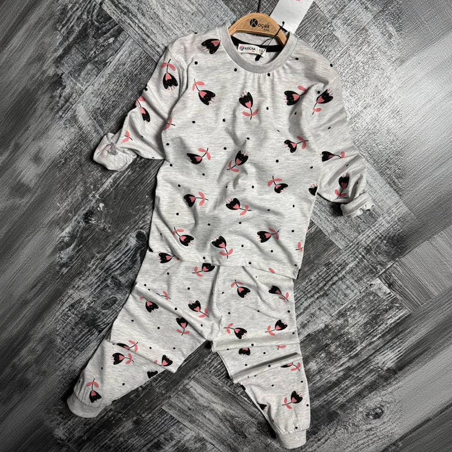Gray Flowers PJs
