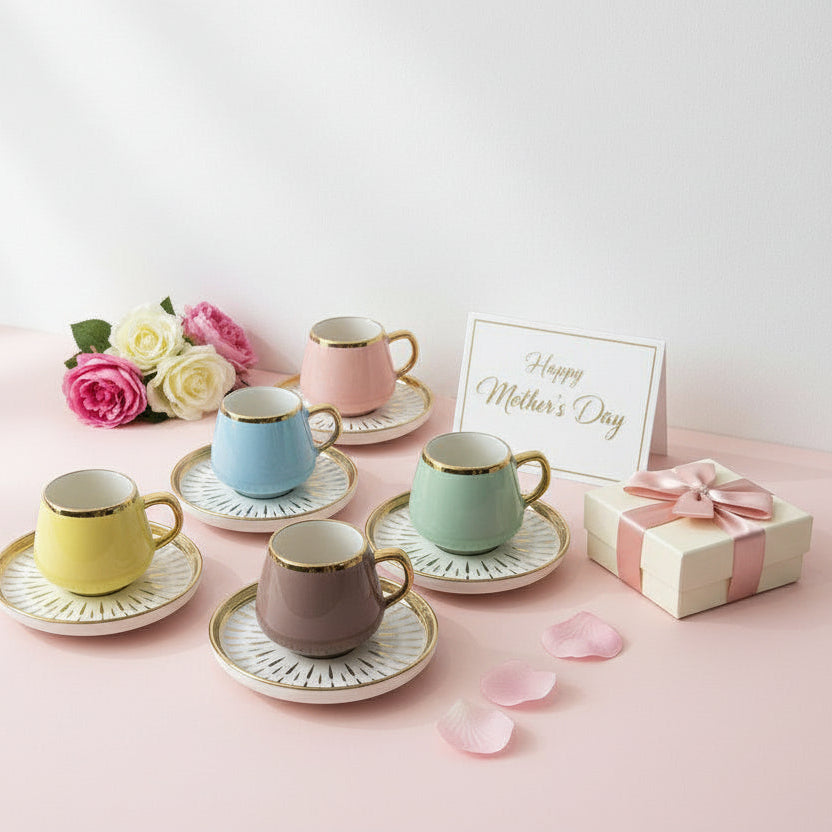 Pastel Coffee Cups Set
