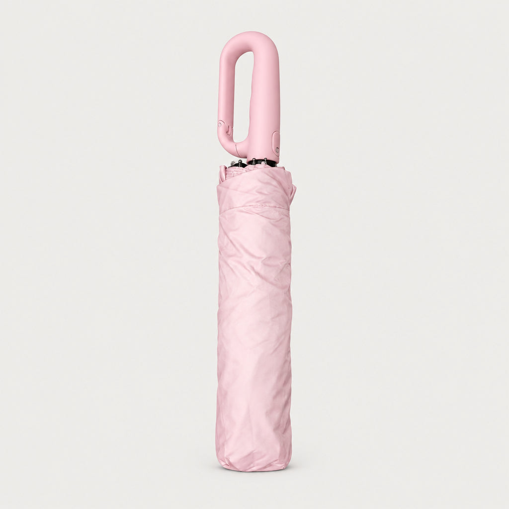 Pink Compact Umbrella With Hook Handle
