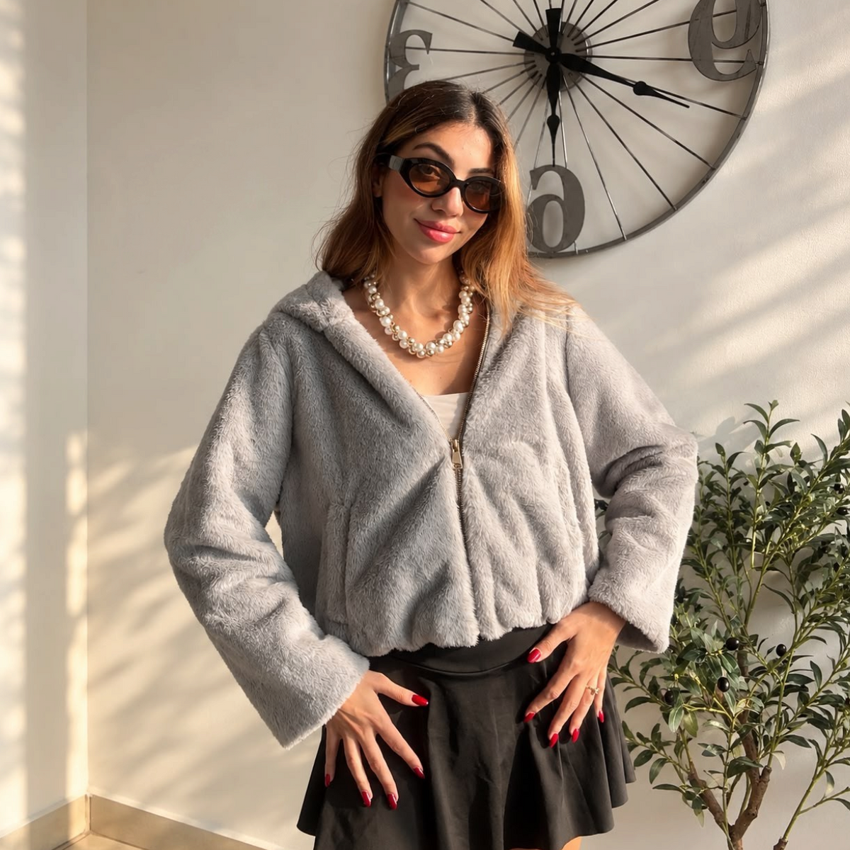 Grey Fur Jacket