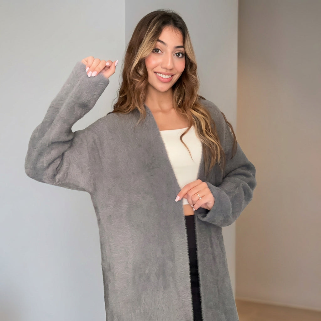 Grey Long Winter Jacket