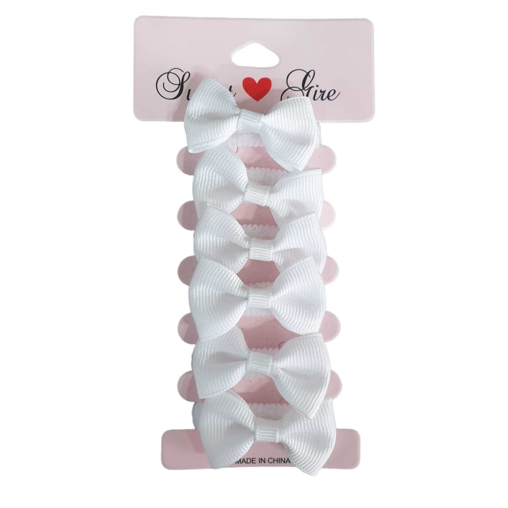 White Bow Hair Ties