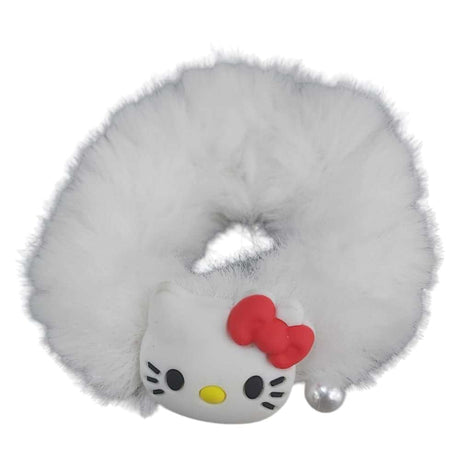White Cartoon Fluffy Hair Tie