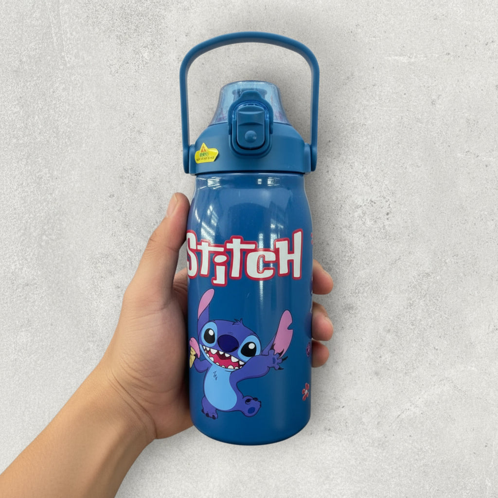 Dark-Blue Stitch Stainless Steel Water Bottle