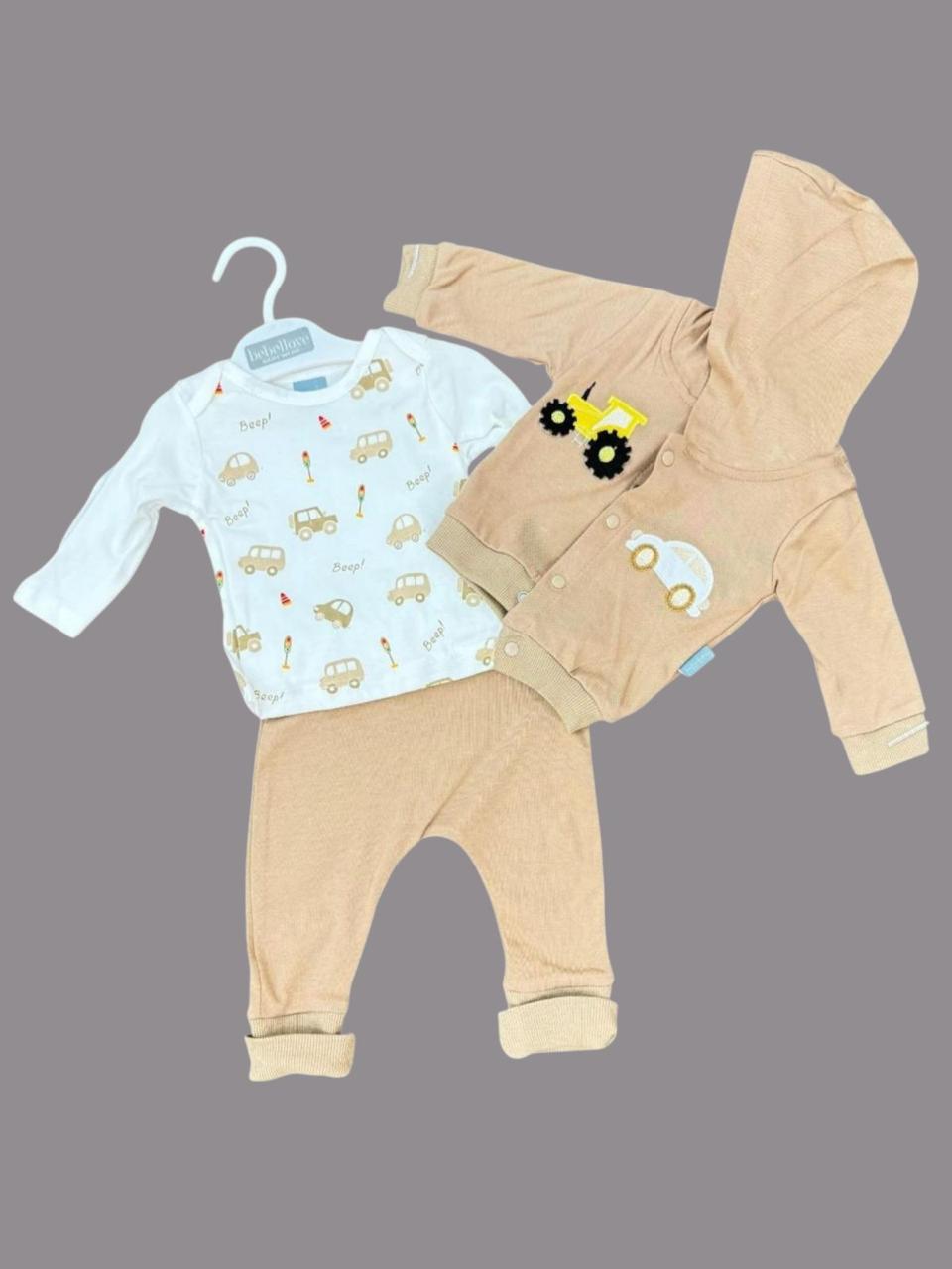 Brown car newborn set