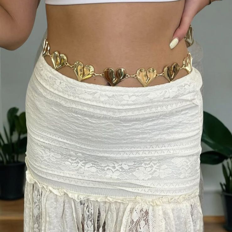 Hearts design belly chain