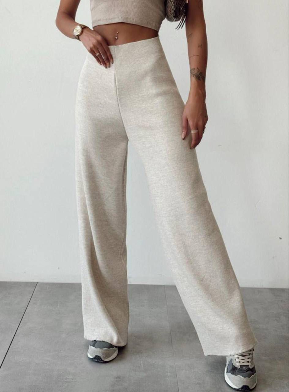 Beige Wool Trouser