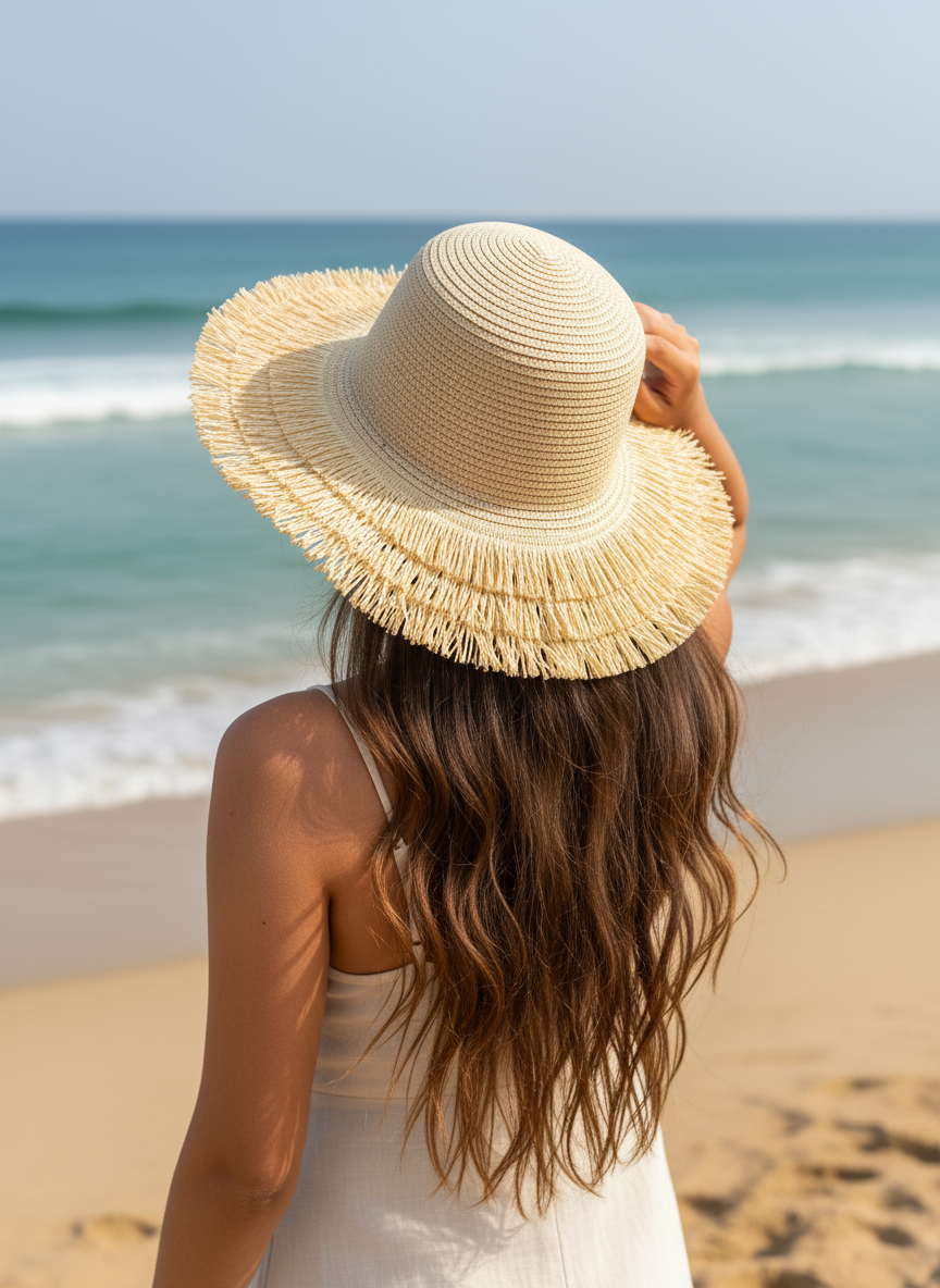 Straw beach hat
